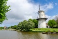 Windmill in the park city of Middleburg, Netherlands Holland