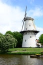 Windmill in the park city of Middleburg, Netherlands (Holland)