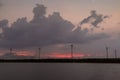 Windmill At Patan Village at Sunset near Satara,Maharashtra,India