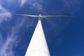 Windmill power generator with blue sky