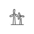 Windmill power line icon