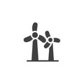 Windmill power vector icon