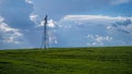 Windmill pumps water in The Palouse Royalty Free Stock Photo