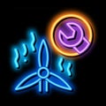 windmill repair neon glow icon illustration