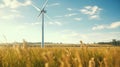 Windmill in a rural setting harnessing wind power. Royalty Free Stock Photo