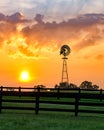 Windmill, scenic sunrise, Tennessee Royalty Free Stock Photo