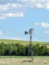Windmill side view in Nebraska