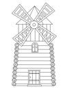 Windmill silhouette. Agriculture. Vector illustration.