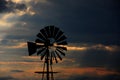 Windmill silhouette on a farm in the Free State.