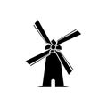 Windmill Silhouette Icon Royalty Free Stock Photo