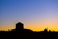 Windmill silhouette Royalty Free Stock Photo
