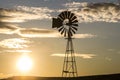 Windmill Silhouette at a Farm in New Mexico Royalty Free Stock Photo