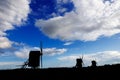 Windmill silhouettes Royalty Free Stock Photo