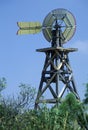 1904 windmill on site of Judge Roy Bean in Langtry, TX Royalty Free Stock Photo