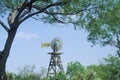 1904 windmill on site of Judge Roy Bean in Langtry, TX Royalty Free Stock Photo