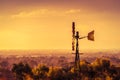 Windmill at sunset in South Australia Royalty Free Stock Photo