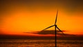 Windmill Sunset Energy Turbine Wind Farm Generation Factory Farm,Plant Wind Turbine Power Sustainable Factory,Electric Industrial