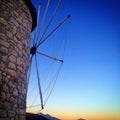 Windmill sunset Royalty Free Stock Photo