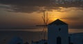 Windmill at sunset, Santorini