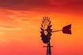 Windmill at sunset in South Australia Royalty Free Stock Photo