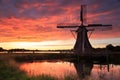 Windmill sunset