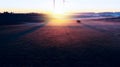 Windmill at Sunset . Wind turbines farm . Royalty Free Stock Photo