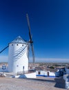 Windmill and town of Campo de Criptana La Mancha, Spain