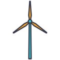 Windmill turbine generated wind energy vector icon