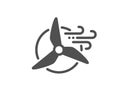 Windmill turbine simple icon. Wind power energy sign. Vector