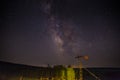 Windmill under night stars