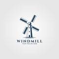 windmill vintage logo, vector icon illustration design template