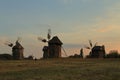 Windmills against the background of the evening sky in the Pirogov Museum