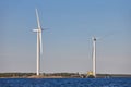 Windmills in the baltic sea. Renewable clean and green energy Royalty Free Stock Photo