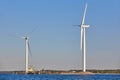 Windmills in the baltic sea. Renewable clean and green energy. Royalty Free Stock Photo