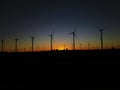 Windmills sunset in spain