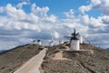 Windmills with castle, Consuegra, Castile-La Mancha, Spain Royalty Free Stock Photo