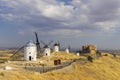 windmills and castle of Consuegra, Castilla La Mancha, Spain Royalty Free Stock Photo
