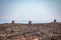 Windmills on Chalki island, Greece Royalty Free Stock Photo