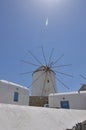 Windmills In Chora Island Of Mykonos .Arte History Architecture