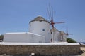 Windmills In Chora Island Of Mykonos .Arte History Architecture