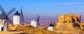 Windmills in Consuegra, La Mancha, Spain Royalty Free Stock Photo