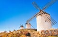 Windmills in Consuegra at sunset, Andalusia, Spain
