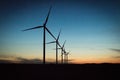 Wind turbines creating green energy in Denmark