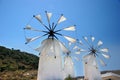 Windmills in crete Royalty Free Stock Photo