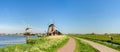 Windmills in ethnographic open-air museum Zaanse Schans, Netherlands Royalty Free Stock Photo