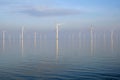Windmills in the IJsselmeer at the Afsluitdijk in the Netherlands