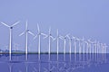 Windmills at the IJsselmeer in the Netherlands