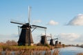 Windmills in Kinderdijk Royalty Free Stock Photo