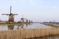 Windmills of Kinderdijk Alblasserdam UNESCO site Royalty Free Stock Photo