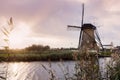 Windmills at Kinderdijk Royalty Free Stock Photo